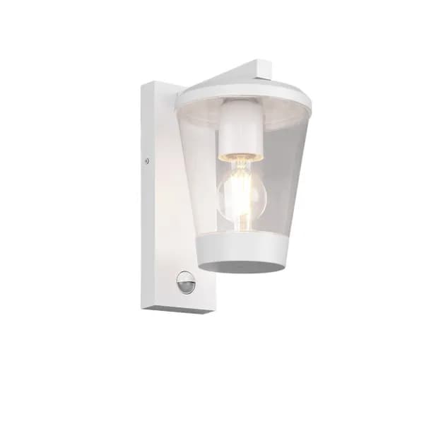 Cavado Modern Outdoor Wall Lantern White Matt IP44 with PIR