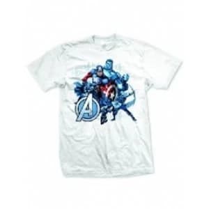Avengers Group Assemble Mens White T-Shirt Medium