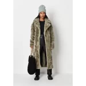 Missguided Borg Teddy Coat - Green