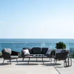 Palma 3 Seat Sofa Set - Wide Rope Weave - Grey