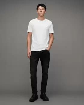 AllSaints Mens Cotton Brace Tonic 3 Pack T-Shirts, White, Size: S