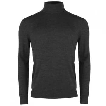 Linea Thames Merino Roll Neck Jumper - Charcoal