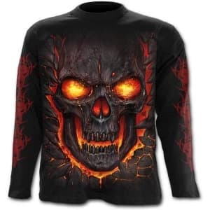 SkullLava Mens Large Long Sleeve T-Shirt - Black