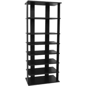 STACKED - 7 Tier Free Standing Storage Shelf - Black - Black