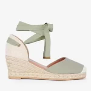 Barbour Womens Candice Wedged Espadrilles - Olive - UK 3