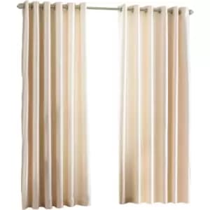 Riva Home Fiji Faux Silk Ringtop Curtains (90x72 (229x183cm)) (Cream) - Cream