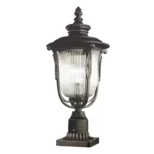 Luverne 1 Light Outdoor Pedestal Light Rubbed Bronze IP44, E27
