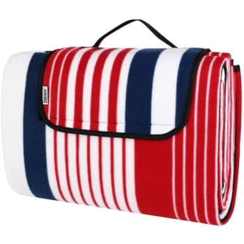Picnic Blanket 150/ 200cm Camping Travel Outdoor Waterproof Beach Mat Rug 200x200cm. Blue/Red - Detex