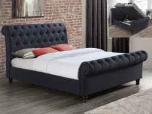 Birlea Castello 5ft King Size Charcoal Upholstered Fabric Ottoman Bed Frame