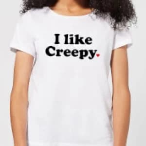 I Like Creepy Womens T-Shirt - White - 3XL