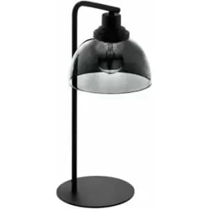 Table Lamp Colour Black Shade Black Transparent Glass Vaporized Bulb E27 1x60W