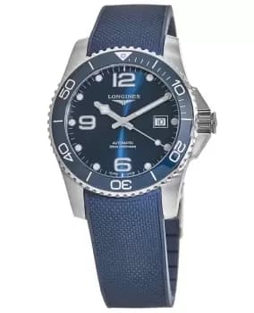 Longines HydroConquest Automatic Blue Dial Ceramic Bezel Rubber Strap Mens Watch L3.781.4.96.9 L3.781.4.96.9