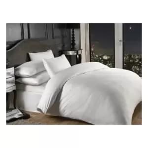 Grosvenor Satin Stripe Cotton Rich 1000 Thread Count Duvet Cover Set, White, Double