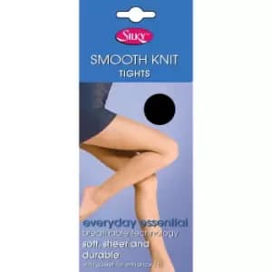 Silky Womens/Ladies Smooth Knit Tights (1 Pairs) (Large (42a-48a)) (Black)