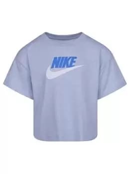 Nike Younger Girls Club Hbr Boxy Tee, Grey, Size 2-3 Years, Women