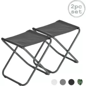 Harbour Housewares - Classic Folding Stools - Grey - Pack of 2