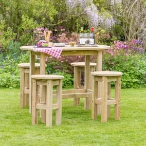 Zest4Leisure Bahama Oval Garden Table and 4 Stools