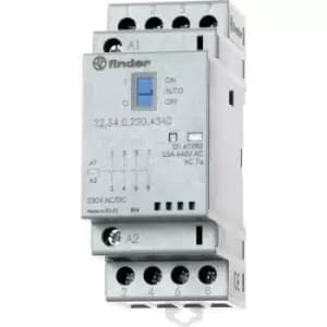 Finder 22.34.0.024.4720 Contactor 3 makers, 1 breaker 24 V DC, 24 V AC 25 A