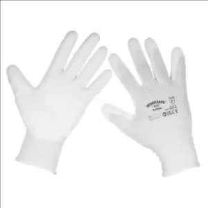 Worksafe White Precision Grip Gloves - (Large) - Pack of 6 Pairs