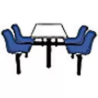 GPC Canteen Table with 4 Seats and 1 Way Access Blue