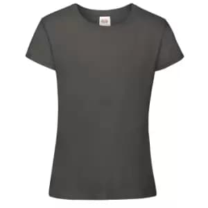 Fruit Of The Loom Girls Sofspun Short Sleeve T-Shirt (3-4) (Light Graphite)