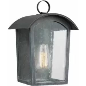 Loops - Outdoor IP44 1 Bulb Wall Light Lantern Ash Black LED E27 60W d00765