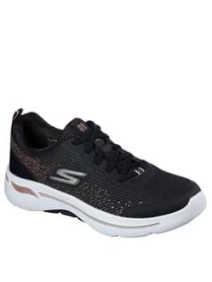 Skechers Go Walk Arch Fit Flying Stars Trainers, Black, Size 7, Women