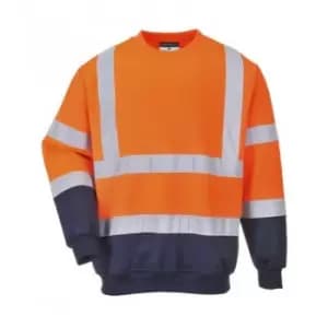 Portwest Mens Hi-Vis Two Tone Sweatshirt (L) (Orange/Navy)