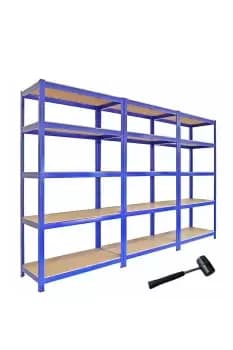 3 x 90cm Blue Shed Utility Greenhouse Storage Racks Garage Shelving Bays 4200kg