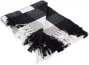 Black and White Check Throw