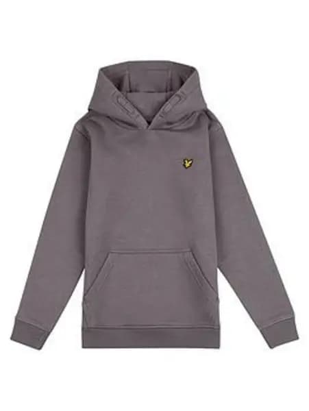 Lyle & Scott Boys Classic Oth Hoody Fleece - Castlerock - Grey, Size 7-8 Years Grey VK2H0 Unisex 7-8 YEARS
