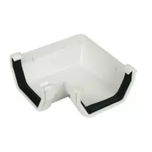 FloPlast 114mm Square Line Gutter Angle 90° - White