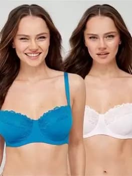 DORINA Kelsea 2pk Non_padded Wired_bra, Multi, Size 32D, Women