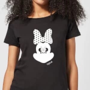 Disney Mickey Mouse Minnie Mouse Mirror Ilusion Womens T-Shirt - Black