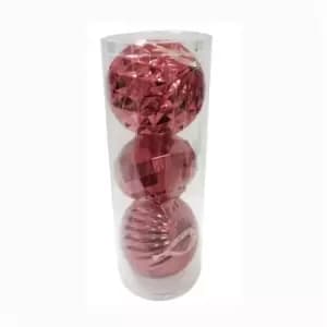 The Spirit Of Christmas Pk3 150mm Baubles24 - Red