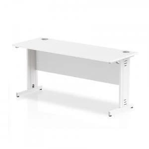 Trexus Desk Rectangle Cable Managed White Leg 1600x600mm White Ref