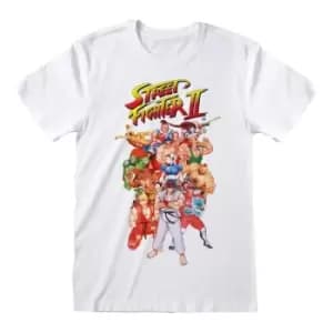 Street Fighter 2 T-Shirt Group Shot White Size L