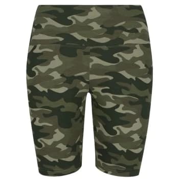 Golddigga Waisted Cycle Shorts Womens - Khaki Camo