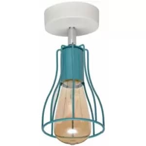 Helam Tube Semi Flush Light White, Turqouise 10cm