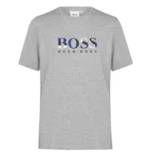 BOSS Junior Boys Multi Large Logo T Shirt - Grey