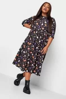 Printed Halloween Smock Dress