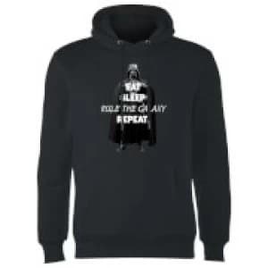 Star Wars Eat Sleep Rule The Galaxy Repeat Hoodie - Black