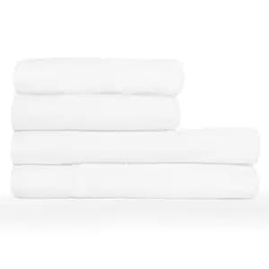 Textured Weave 4 Piece Hand/Bath Towel Set White