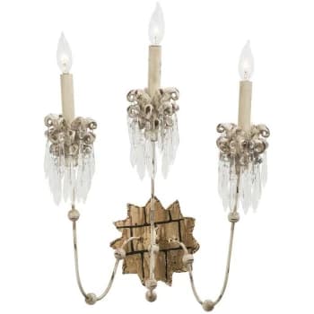 Elstead - Venetian - 3 Light Indoor Candle Wall Light Beige, Gold, E14