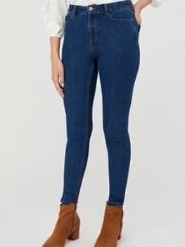 Monsoon Iris Skinny Organic Cotton Denim Jeans - Blue, Size 10, Women