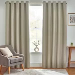 Dawn 100% Blackout Thermal Eyelet Curtains Natural, Natural / 168 x 183cm
