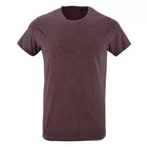 SOLS Mens Regent Slim Fit Short Sleeve T-Shirt (XS) (Heather Oxblood)
