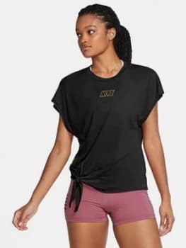 Nike Training Tie T-Shirt - Black, Size XL, Women