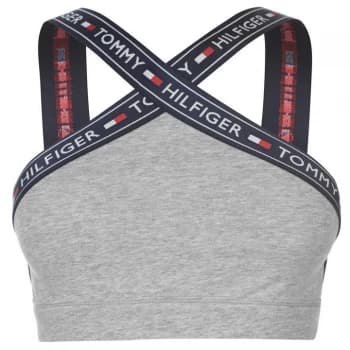 Tommy Bodywear Tommy Logo Strap Cross Bra - Grey