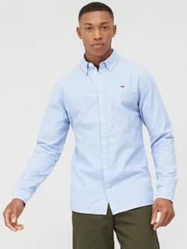 Tommy Jeans Stretch Long Sleeve Oxford Shirt - Light Blue